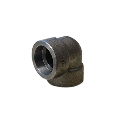 90DEG 45DEG ข้อศอกเหล็กหลอม ASME B16.11 ข้อศอกหมวก 3000LB เกลียวSW