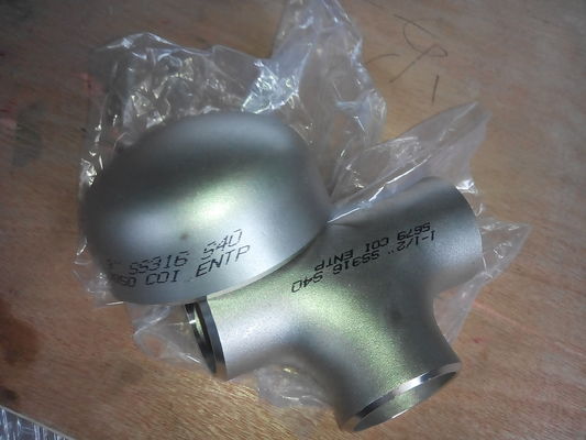 45D 90D 180D ตรงท่อสแตนเลส Tee Butt Weld SS304L SS316L STD SCH40