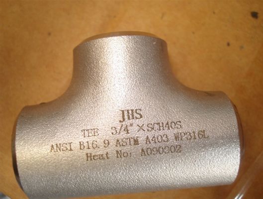 45D 90D 180D ตรงท่อสแตนเลส Tee Butt Weld SS304L SS316L STD SCH40